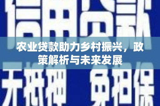 襄汾农业贷款助力乡村振兴，政策解析与未来发展