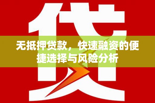 襄汾无抵押贷款，快速融资的便捷选择与风险分析