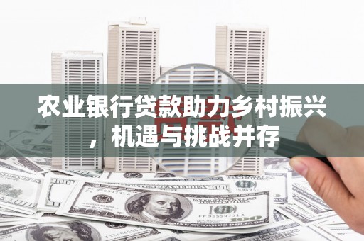 襄汾农业银行贷款助力乡村振兴，机遇与挑战并存