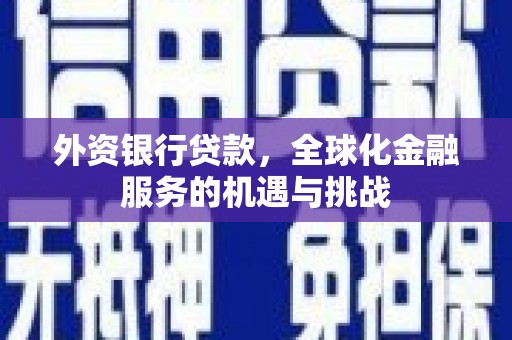 襄汾外资银行贷款，全球化金融服务的机遇与挑战